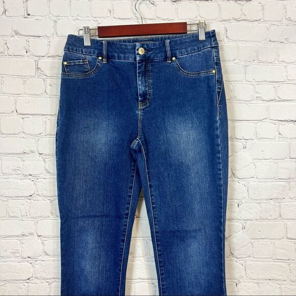 Chicos Straight Leg So Slimming Jeans Dark Wash size 0 - Picture 2 of 11